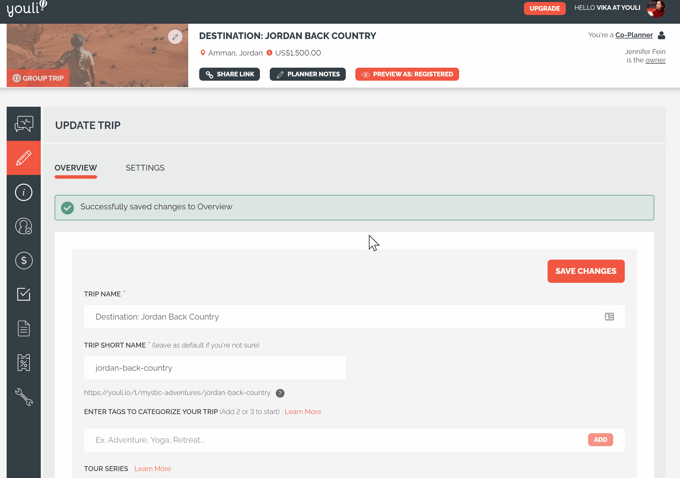 How to Share Trip Link For Socials Or Book Now Button